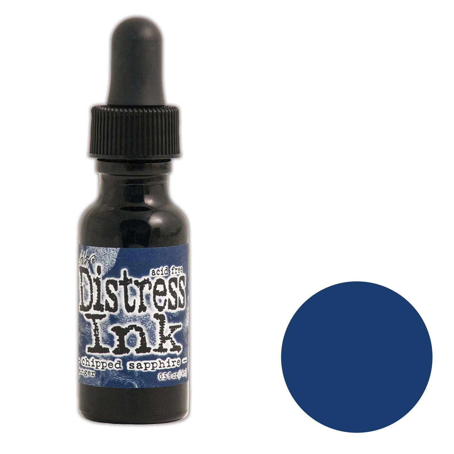 Tim Holtz Distress® Ink Pad Re-Inker Chipped Sapphire, 0.5oz
