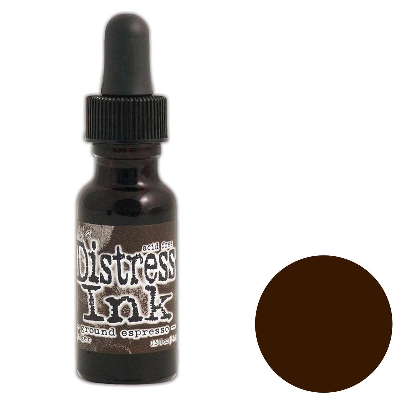 Tim Holtz Distress® Ink Pad Re-Inker Ground Espresso, 0.5oz