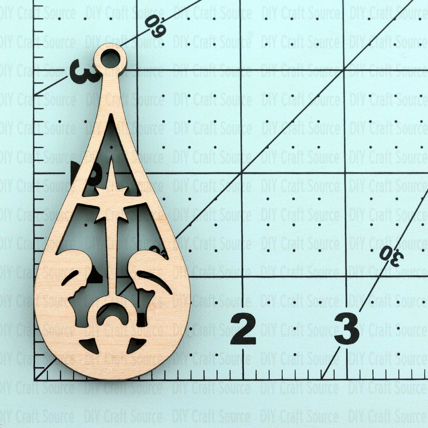 Laser cut blank mini nativity ornament that is ready to stain or paint for crafts.