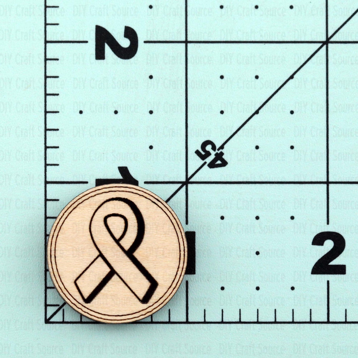 Wooden laser blank cancer ribbon
