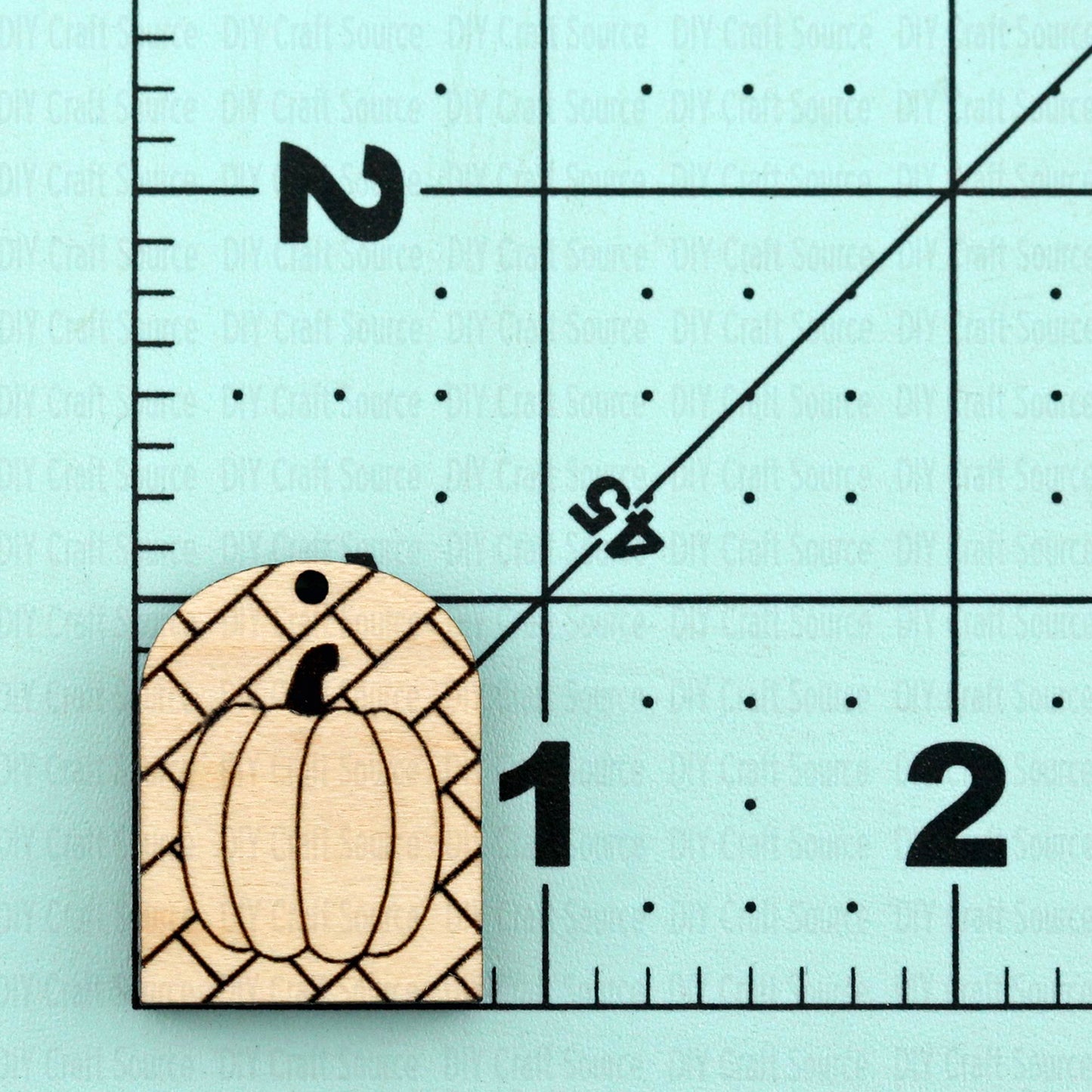 Wooden pumpkin-shaped earring blank