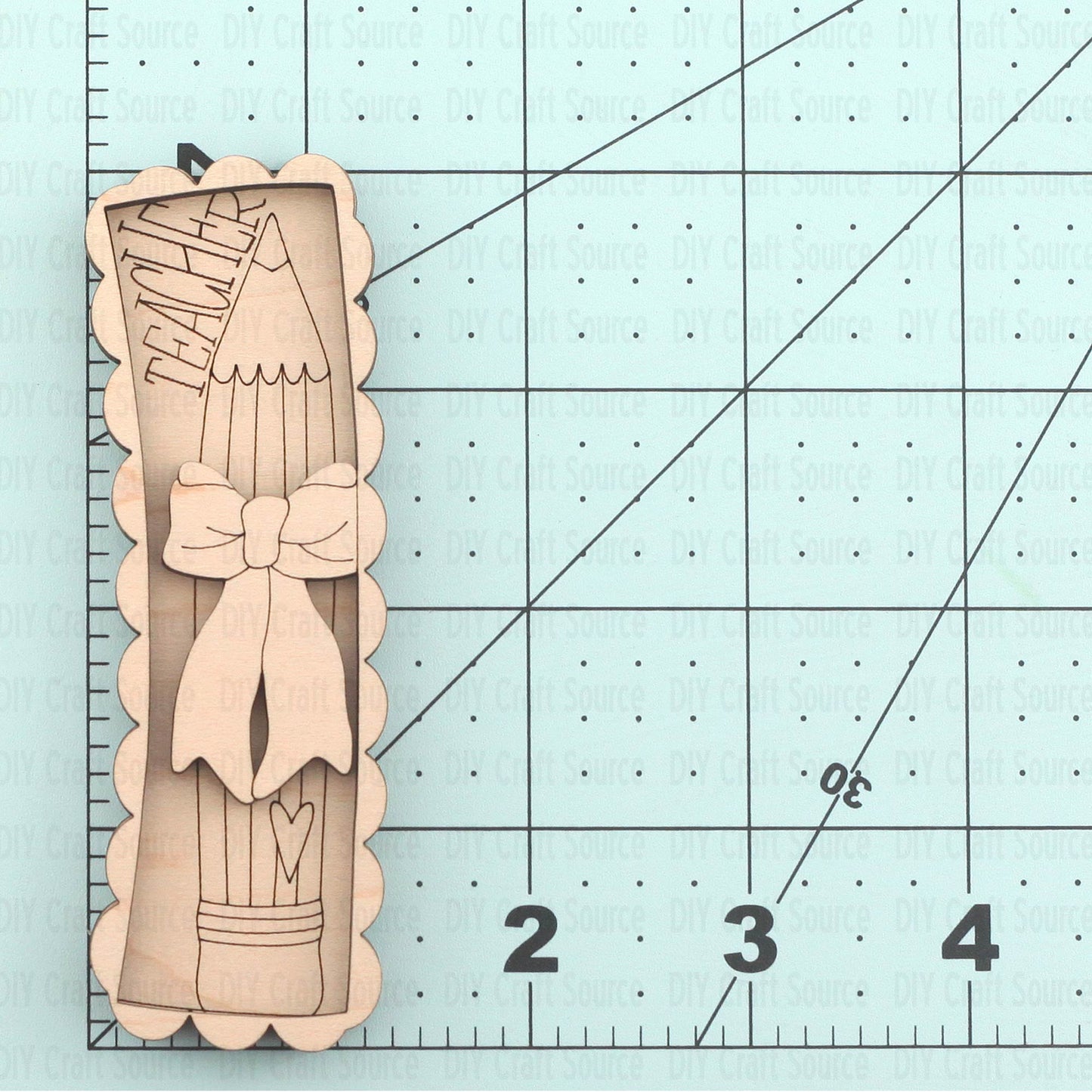 Wooden laser cut blanks for school teacher hair clip