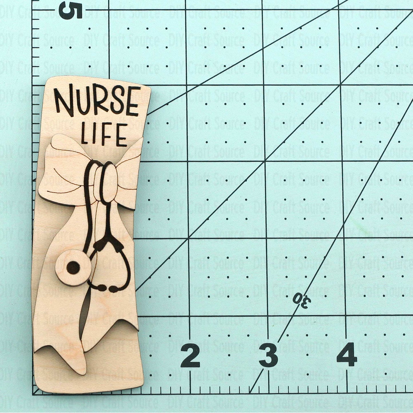 Wooden cutout with 'Nurse Life' text and stethoscope