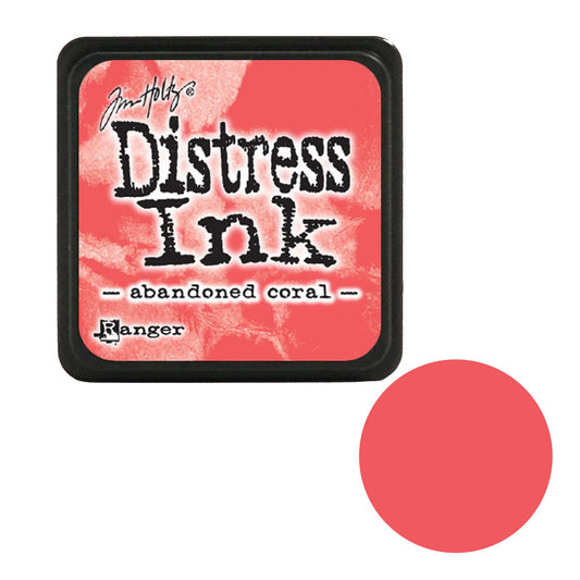 Distress Ink pad with 'abandoned coral' color swatch on a white background