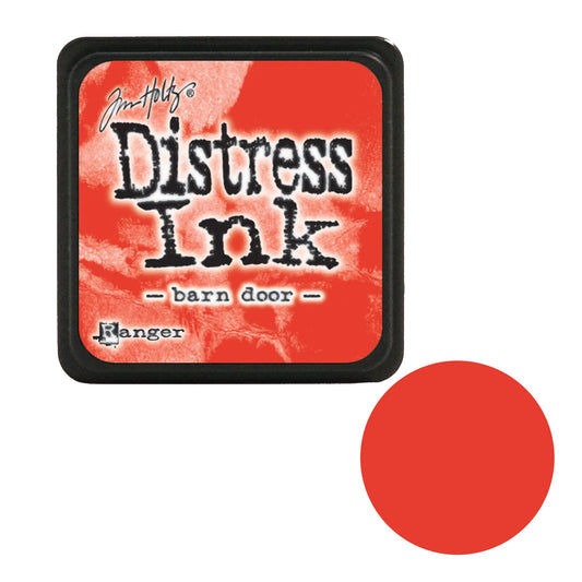Distress Ink pad with 'barn door' color swatch on a white background