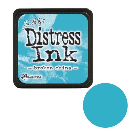 Distress Ink pad with 'broken china' color swatch on a white background