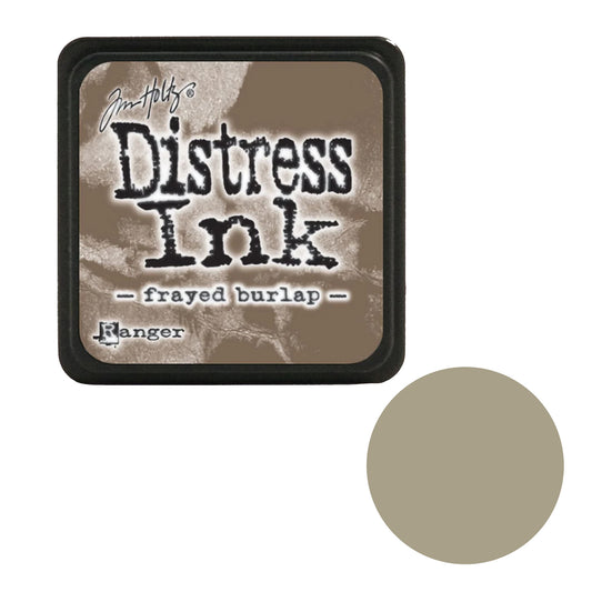 Distress Ink pad by Tim Holtz with frayed burlap color swatch on a white background