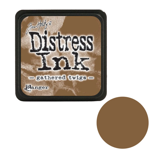 Tim Holtz Distress Ink pad for 'gathered twigs' color by Ranger on a white background