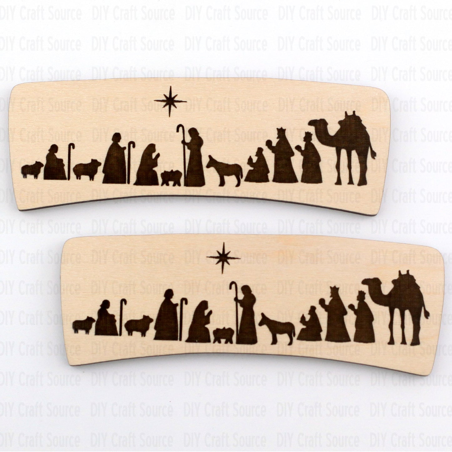 Christmas Nativity Hair Clip, Wood Laser Blank Pieces, Unfinished Hair Clip Wood is Ready to Paint, Laser Cut Claw Clip Wood for DIY Crafters
