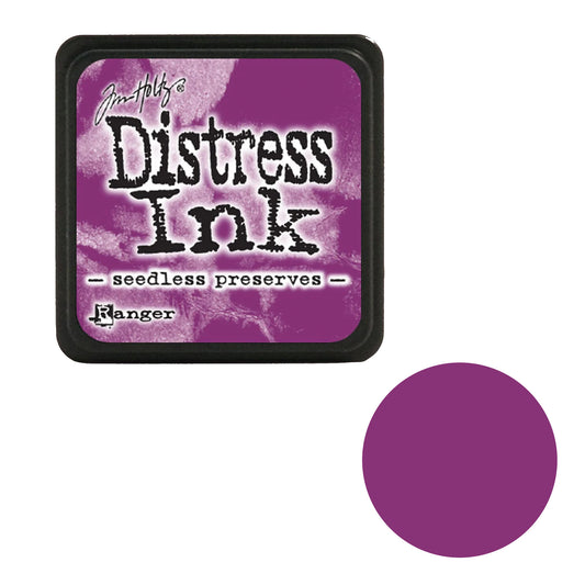 Distress Ink pad by Tim Holtz with a purple color swatch on a white background