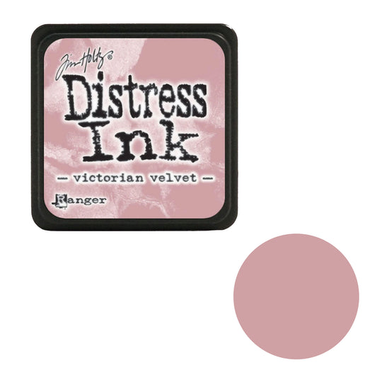 Distress Ink pad by Tim Holtz with 'Victorian Velvet' color swatch on a white background