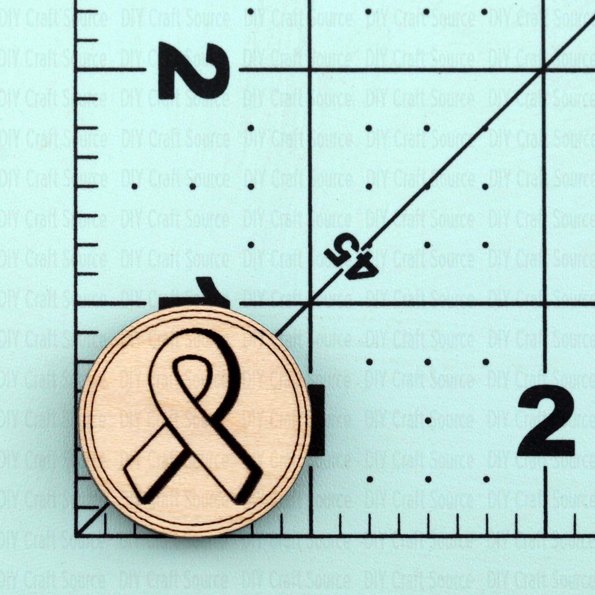 Wooden laser blank cancer ribbon