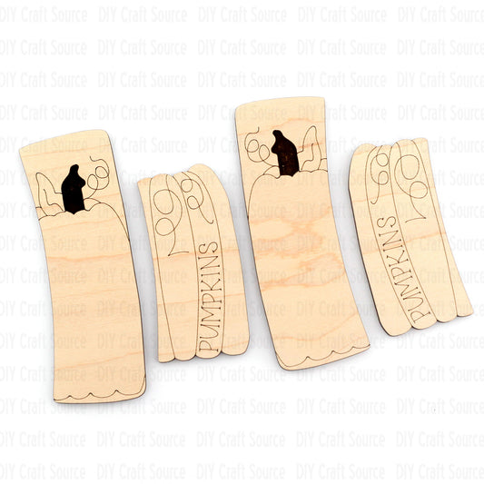 Set of wooden pumpkin hair clip laser blanks for diy projects