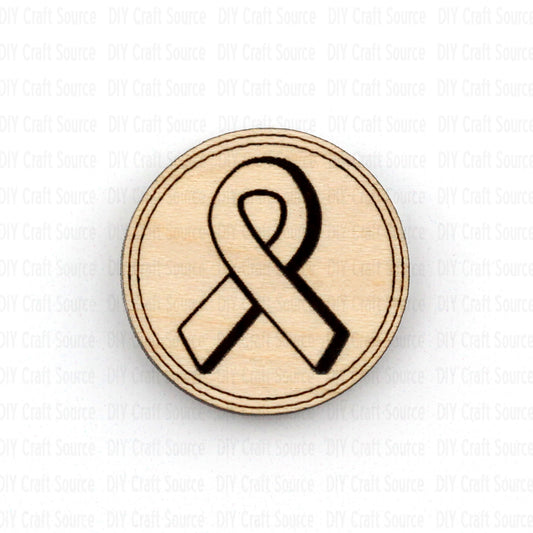 Wooden cancer symbol jewelry blank