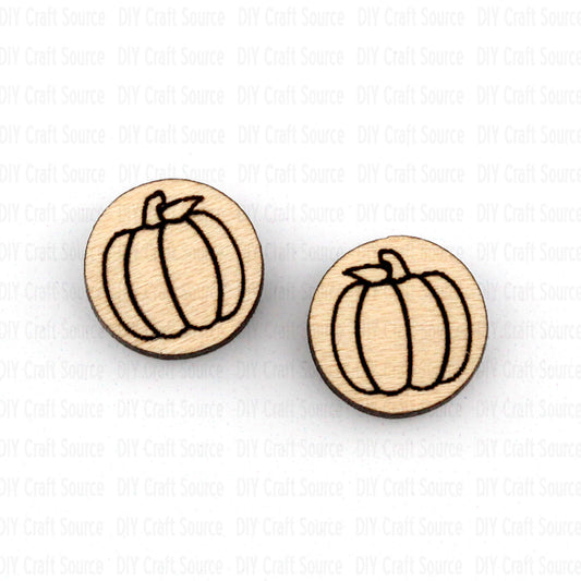 Wooden blanks for pumpkin stud earrings